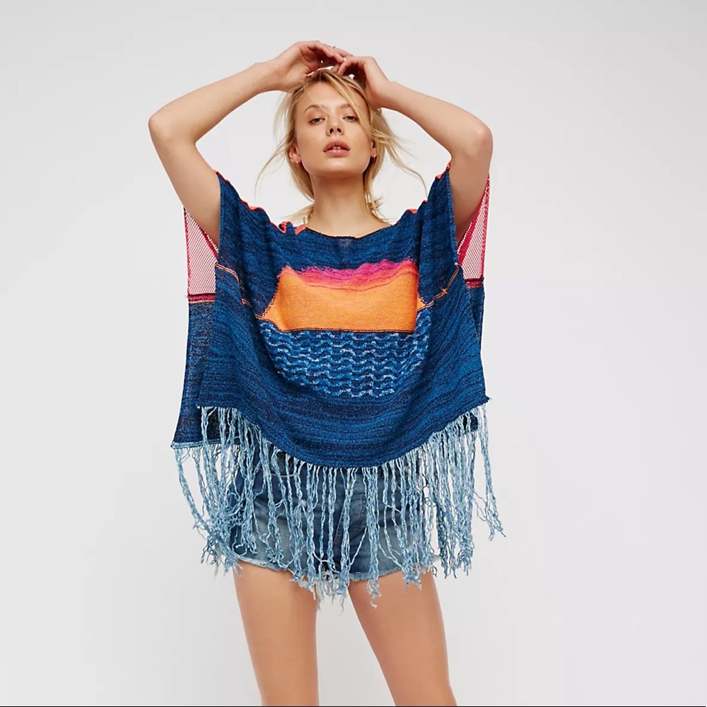 Free People Sunset Fringe Sweater Pullover